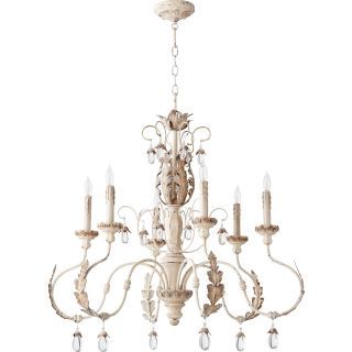Persian White Chandeliers In Well Known Quorum International 6444 6 70 Persian White Venice 6 Light 32" Wide 2 Tier  Chandelier With Crystal Accents – Lightingdirect (View 12 of 15)