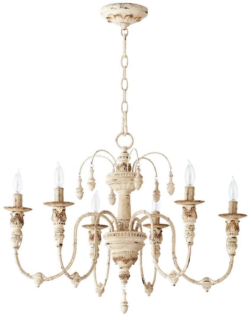 Persian White Chandeliers Within 2020 Quorum International Salento 25" 6 Lt Chandelier – Persian White –  6316 6 70 – – Amazon (View 13 of 15)