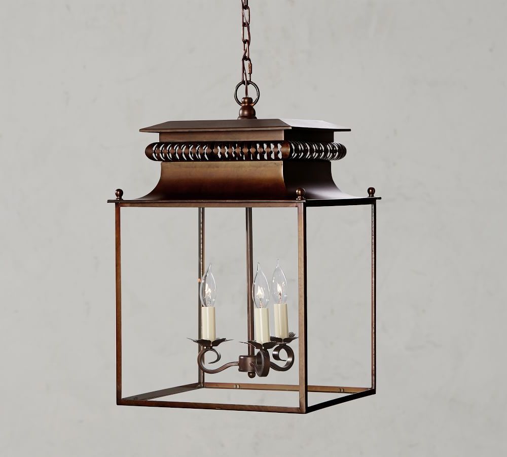 Pottery Barn In Famous Brass Wrapped Lantern Chandeliers (View 8 of 15)