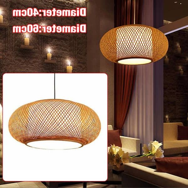 Rattan Lantern Chandeliers In Latest Oukaning 23.6 In (View 13 of 15)