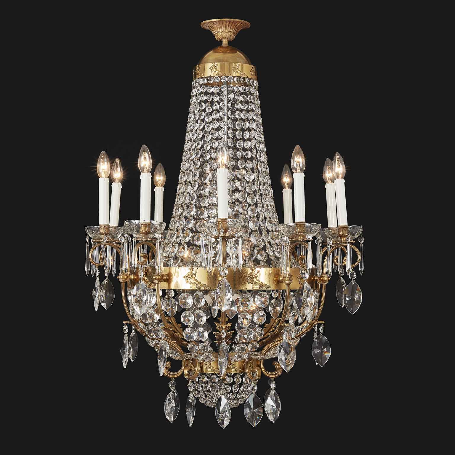 Recent 20th Century Italian Neoclassical Style Crystal Chandelier Roman Female  Figures With Italian Crystal Chandeliers (View 11 of 15)