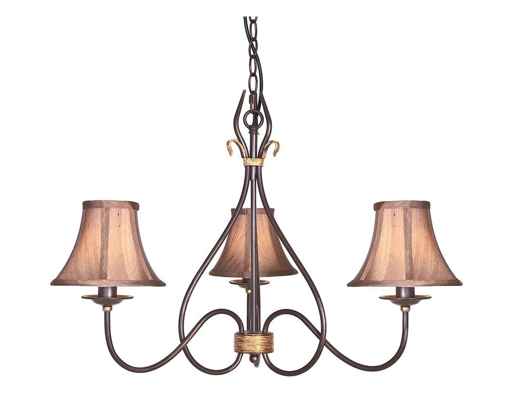 Rusty Gold Chandeliers With Preferred Windermere 3 Light Chandelier Rust / Gold – Wm (View 14 of 15)