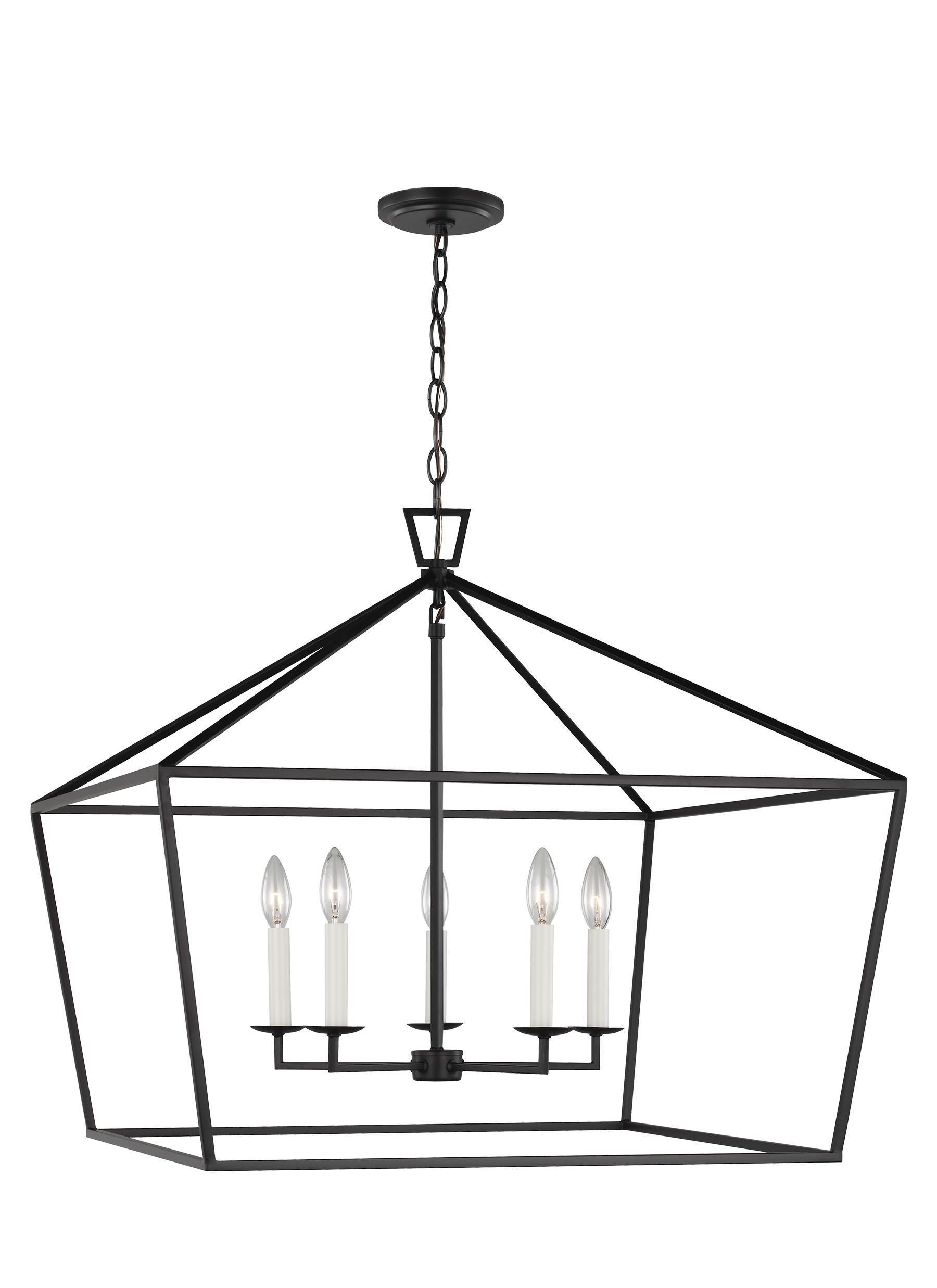 Sea Gull Collection Dianna Five Light Wide Lantern – Midnight Black / Not  Included (View 4 of 15)