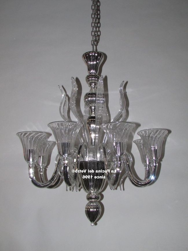 Transparent Glass Chandeliers Within Recent Spears Mirrored" Murano Glass Chandelier (View 9 of 15)