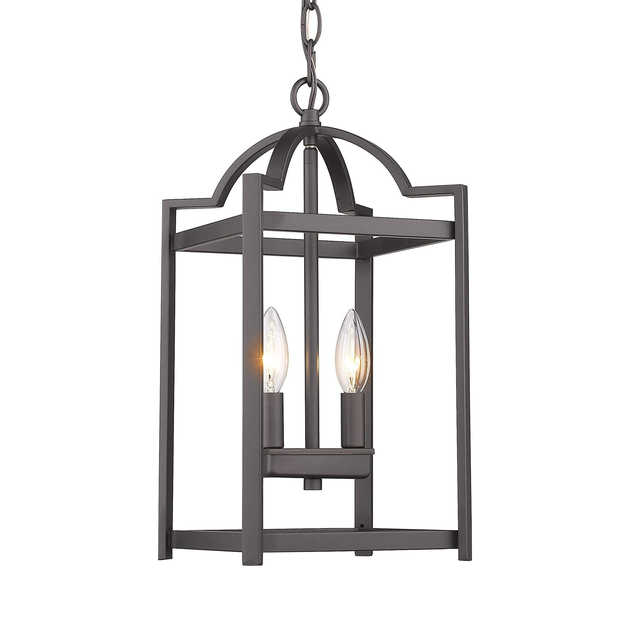 Two Light Lantern Chandeliers In 2019 Emliviar 2 Light Lantern Pendant Light, Foyer Chandelier Hanging Light  Fixture, Oil Rubbed Bronze Finish, P3038 2 – – Amazon (View 3 of 15)