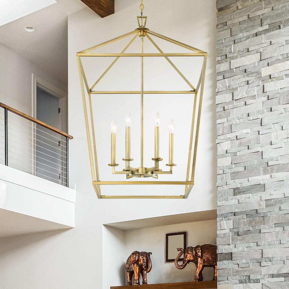 Warm Brass Lantern Chandeliers With Regard To Well Liked Townsend 6 Light Pendant In Warm Brass : 3 322 6  (View 7 of 15)
