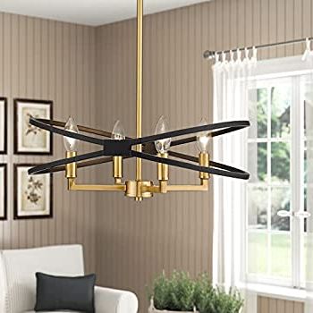 Well Known 18 Inch Lantern Chandeliers Throughout Emliviar 4 Light Farmhouse Chandelier – 18 Inch Modern Lantern Pendant  Light For Bedroom Dining Room, Black And Gold Finish, Ye243p 4 Bk+bg – –  Amazon (View 1 of 15)