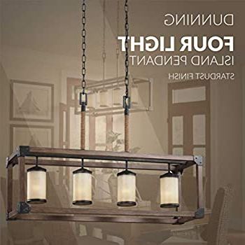 Well Known Creme Parchment Glass Chandeliers With Regard To Amazon: Sea Gull Lighting 6613304 846 Dunning Four Light Island Pendant  With Creme Parchment Glass Shades, Stardust Finish : Everything Else (View 10 of 15)