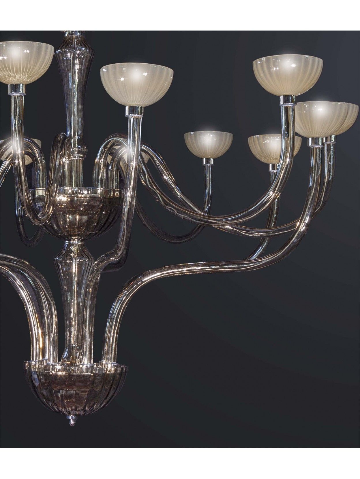 Well Known Modern Transparent 2 Storey Murano Chandelier 14 Lights Bga 3370/14 Throughout Transparent Glass Chandeliers (View 11 of 15)