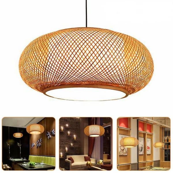 Well Known Rattan Lantern Chandeliers Regarding Oukaning 23.6 In (View 10 of 15)