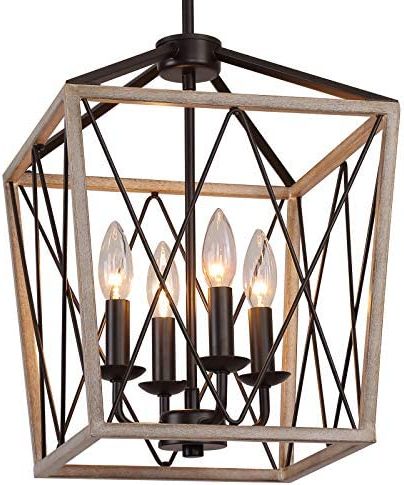 Well Liked Amazon: Q&s Rustic Farmhouse Chandelier Light Fixtures,orb+oak White  Vintage 4 Lights Metal Lantern Pendant Hanging Ceiling Light Fixture For  Kitchen Island Dining Room Entryway Stairway Foyer Ul Listed : Home &  Kitchen Within Distressed Oak Lantern Chandeliers (View 3 of 15)