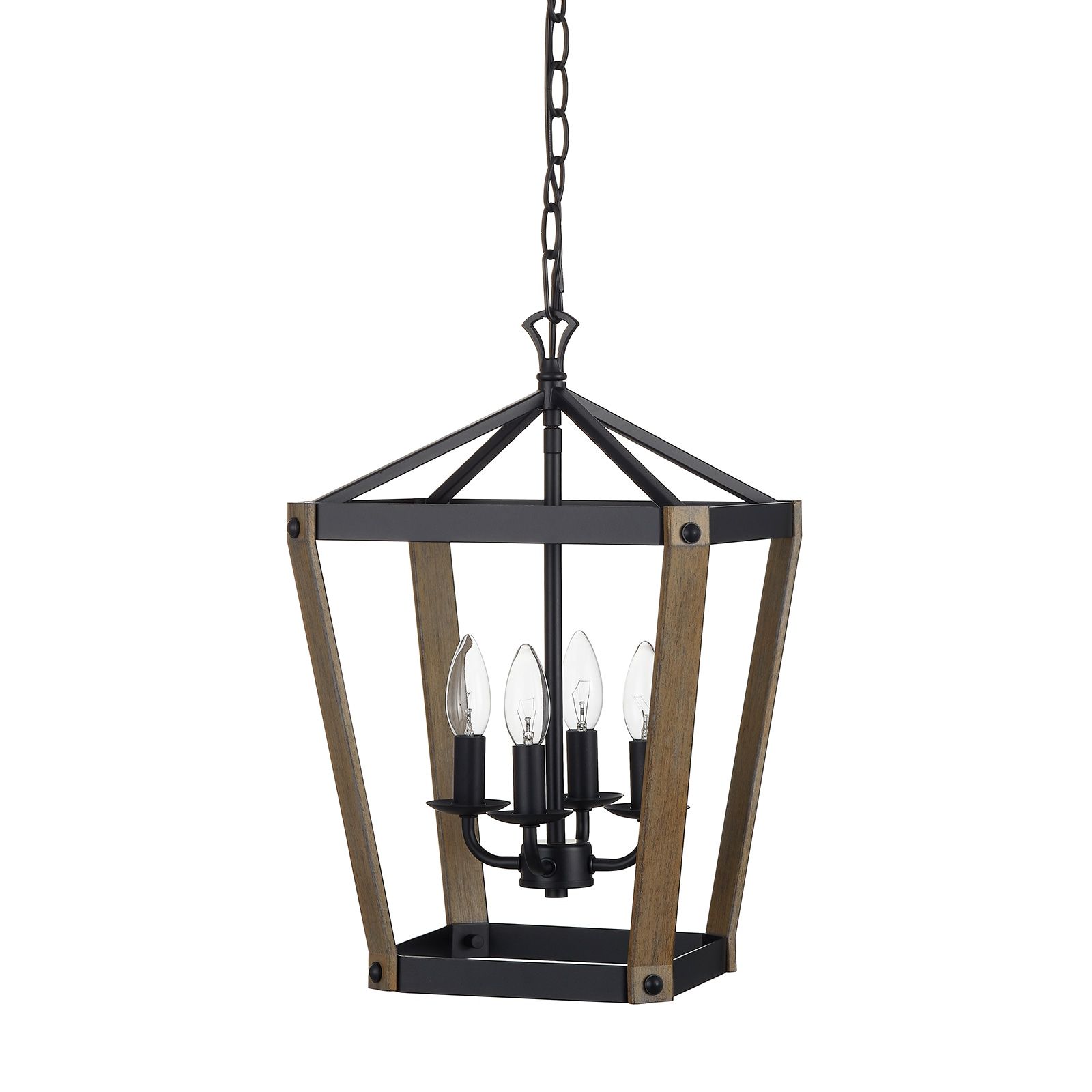 Well Liked Blackened Iron Lantern Chandeliers Throughout Kawoti 4 Light Matte Black Traditional Lantern Pendant Light In The Pendant  Lighting Department At Lowes (View 6 of 15)