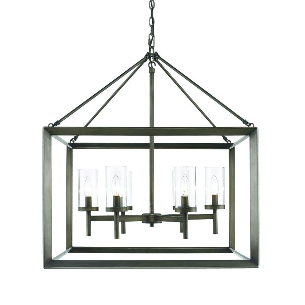 Well Liked Smyth 6 Light Chandelier In Gunmetal Bronze With Clear Glass : 2073 6 Gmt (View 10 of 15)