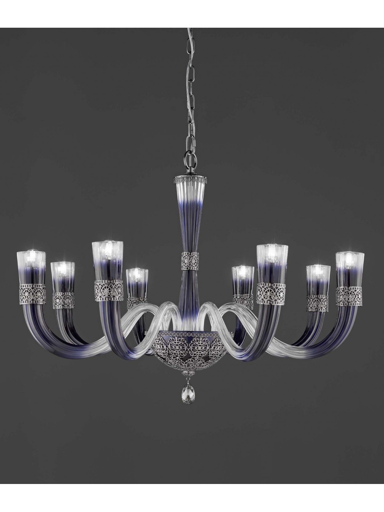 Widely Used Blue Chandeliers In Classic Blue Crystal Chandelier With 8 Lights Luxury M086 Swarovsky (View 3 of 15)