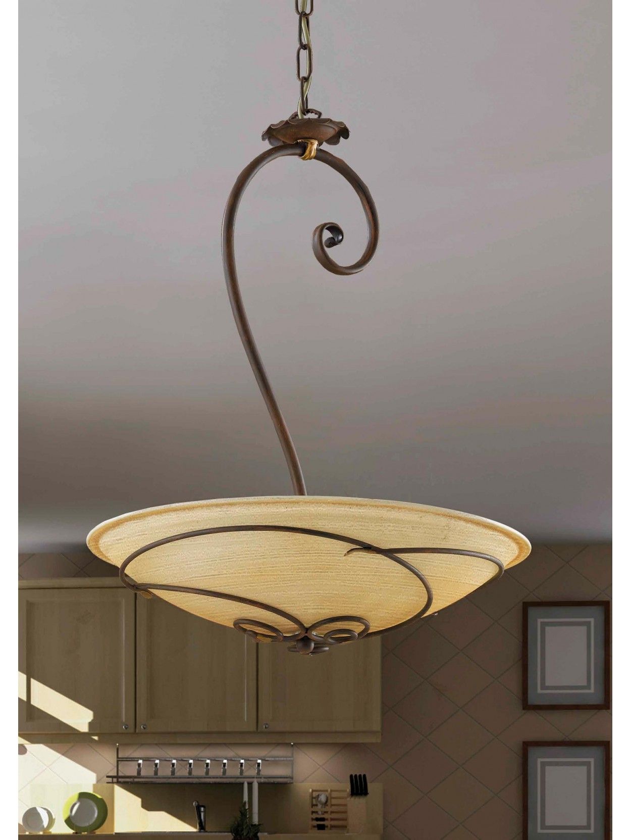 Widely Used Classic Chandelier In Rust Gold Wrought Iron 3 Lights So 107/50 With Rusty Gold Chandeliers (View 1 of 15)