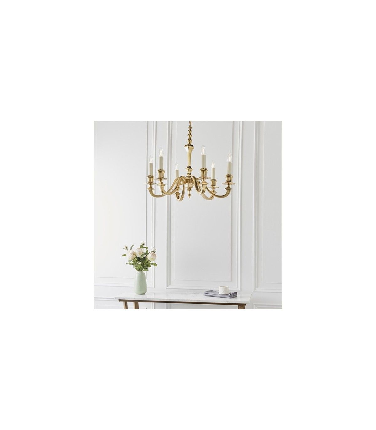 Widely Used Gloss Cream Chandeliers Regarding Interiors Fenbridge 6 Light Multi Arm Lamp Chandelier Solid Brass, Gloss  Cream Paint (View 9 of 15)