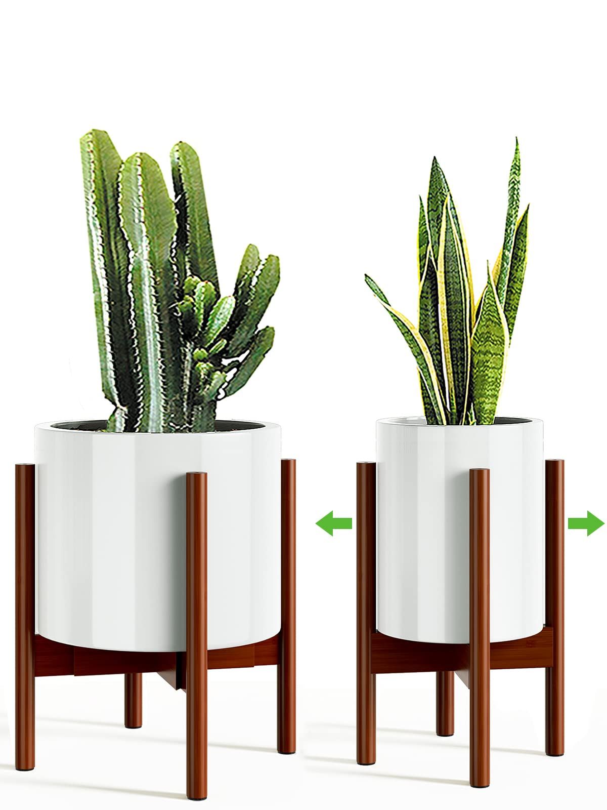 12 Inch Plant Stands Pertaining To Most Recent Amazon : Mudeela Adjustable Plant Stand (8 To 12 Inches), Bamboo Mid  Century Modern Plant Stand (15 Inches In Height), Indoor Plant Stand, Fit 8  9 10 11 12 Inch Pots (pot (View 1 of 15)