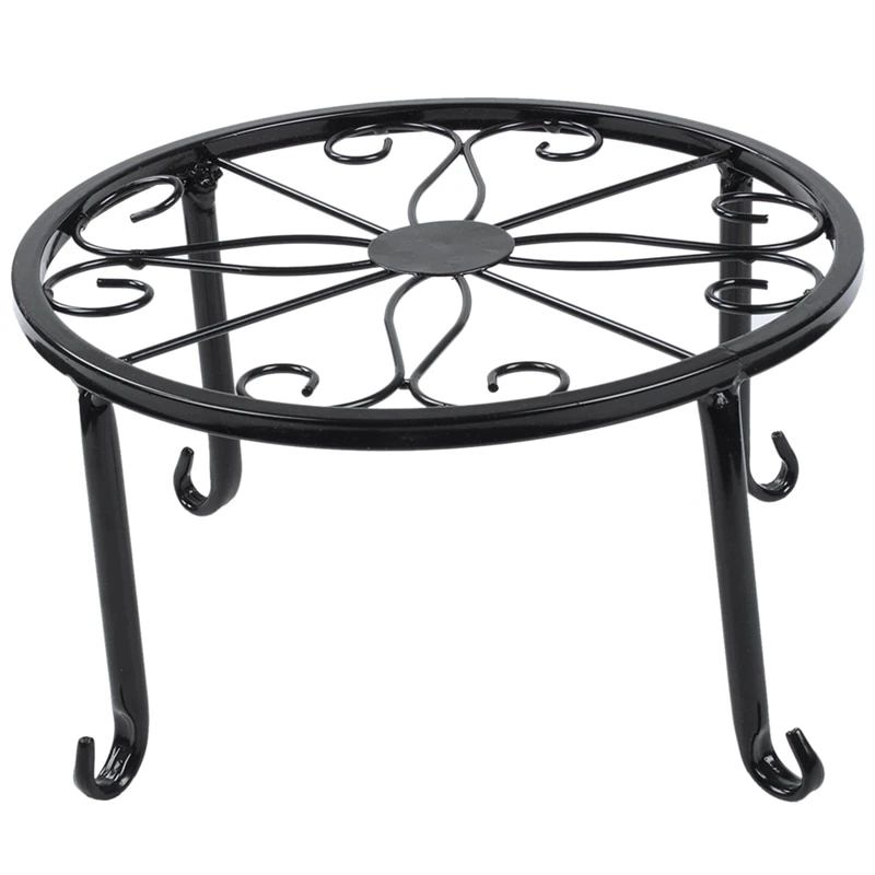 12 Inch Plant Stands Pertaining To Popular 12 Inch Heavy Pot Plant Stand, Set Of 2, Art Forged Pot Trivet, Solid Iron  Pot Holder, Decorative Garden Pot Holder, Black (View 10 of 15)