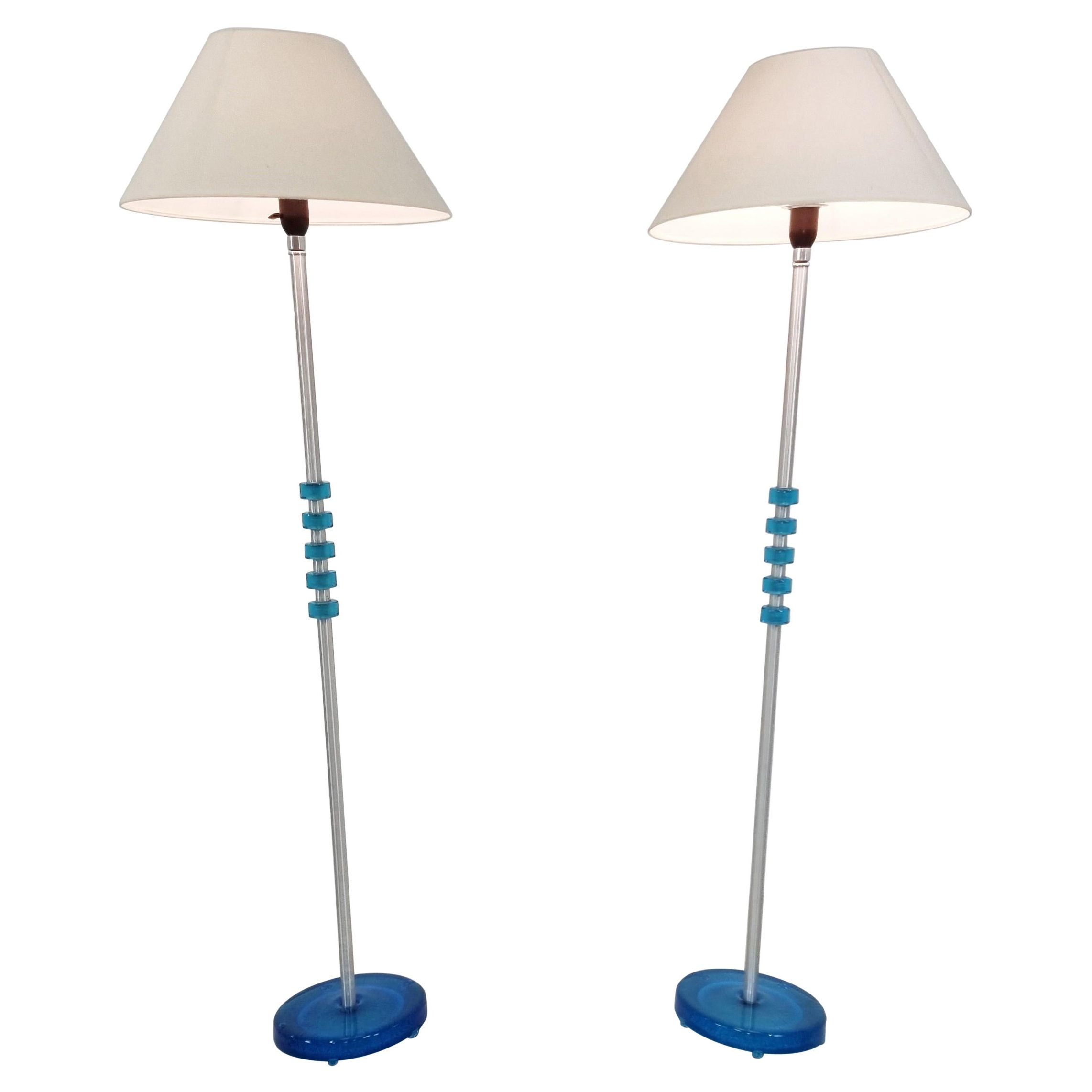2019 Blue Standing Lamps Intended For Carl Fagerlund Blue Glass Floor Lamps, Set Of 2, 1960s For Sale At 1stdibs (View 11 of 15)