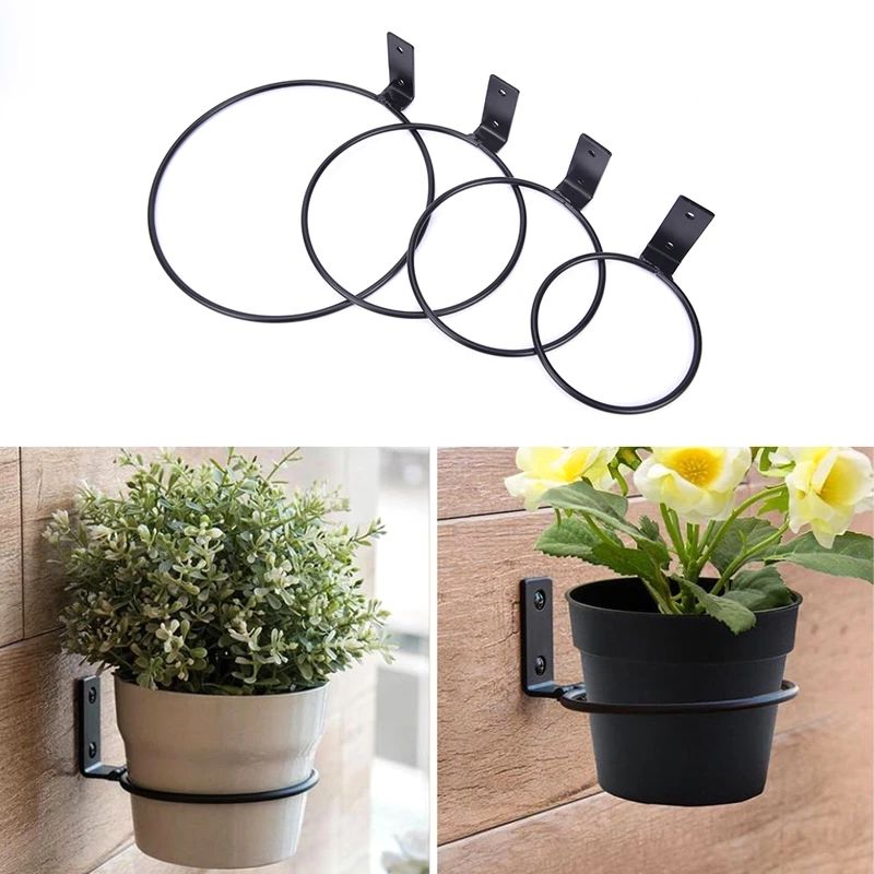 2019 Wall Mounted Plant Holder Ring Flower Pot Stand Plant Metal Hook For Indoor  & Outdoor Decorative (View 10 of 15)