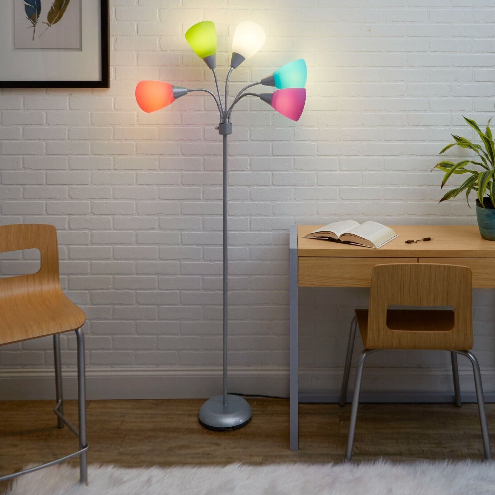 2020 5 Light Standing Lamps Intended For Modern Metal 5 Light Multi Color Floor Lamp Kids Room Multi Head Standing  Usa (View 3 of 15)