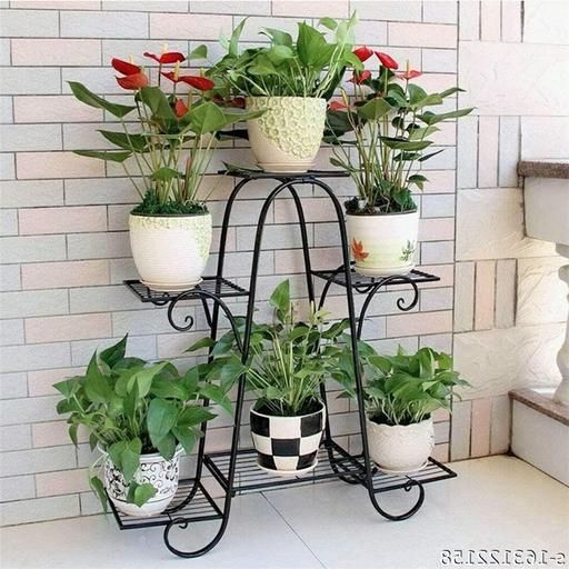 2020 6 Tier Plant Stands For Indoors And Outdoors, Flower Pot Holder Shelf For  Multi Plants, Black Metal Plant Stand For Patio L 32 X W 10 X H 29 Inches Inside 32 Inch Plant Stands (View 11 of 15)