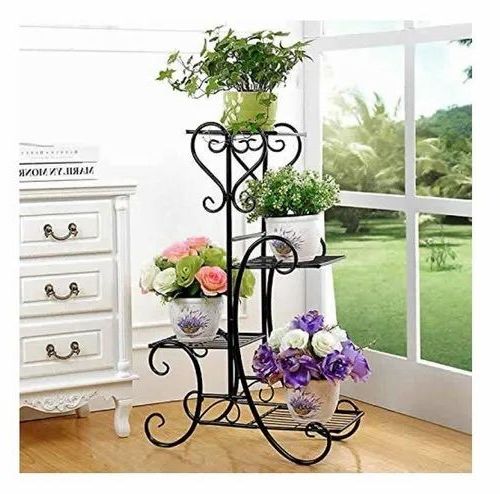 2020 Iron Black 4 Tier Garden Plant Stand, Size: 20 X 10 X 32 Inch At Rs 1230 In  Moradabad Regarding White 32 Inch Plant Stands (View 13 of 15)