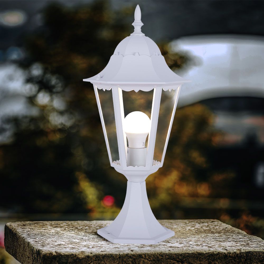 2020 Lantern Standing Lamps With Regard To Alu Base Lamp Garden Lighting Outdoor Standing Lamp Lantern White (View 7 of 15)