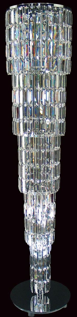 2020 Padua Large Chrome 15 Light Lead Crystal Column Floor Lamp Regarding Wide Crystal Standing Lamps (View 7 of 15)