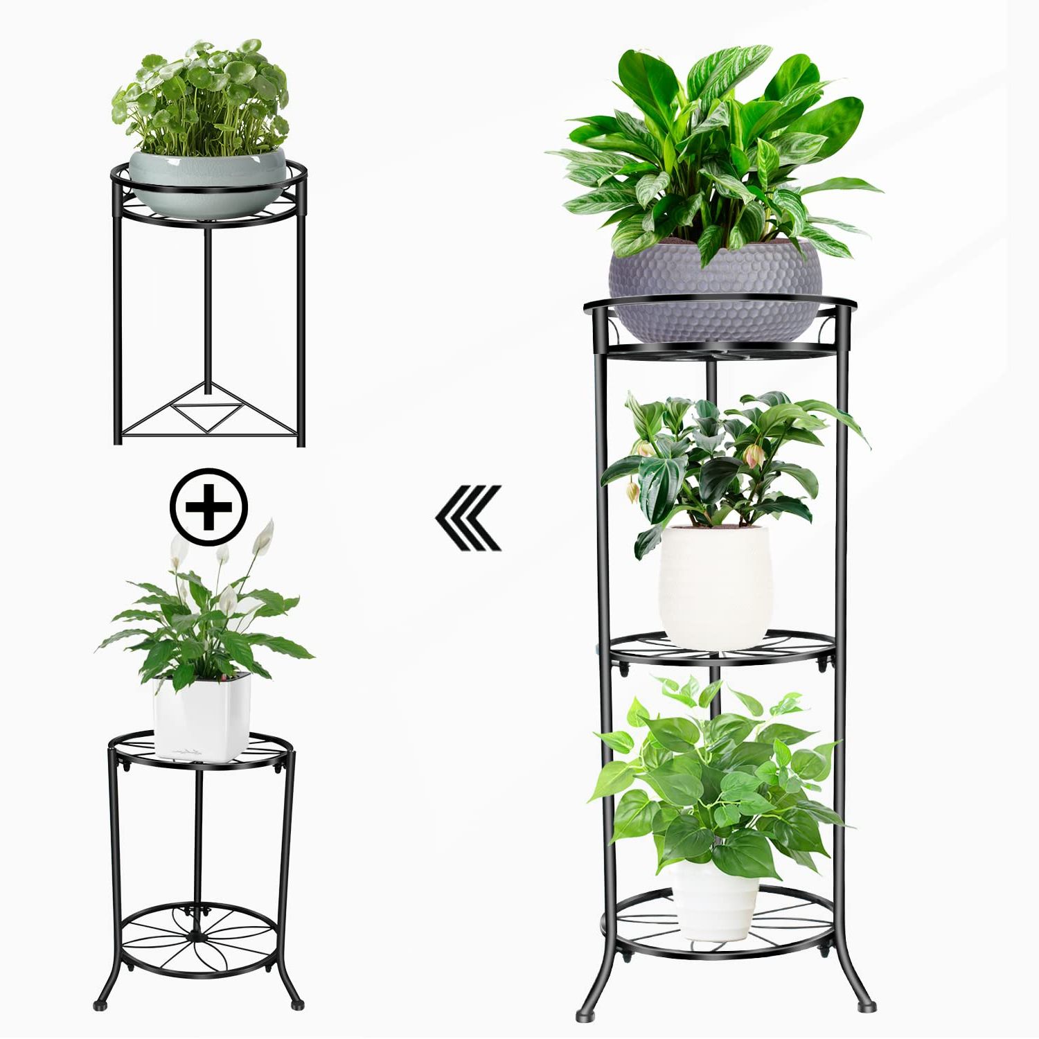 31 Inch Plant Stands In Best And Newest Amazon: Omeuty Tall Plant Stands Indoor, 31 Inch Outdoor Metal Plant  Stand For Multiple Plants,tiered Corner Potted Shelf, Heavy Duty Flower  Rack For Home Garden Balcony Patio (black ) : Patio, Lawn (View 2 of 15)