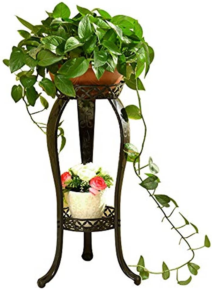 32 Inch Plant Stands With Regard To Current Metal Potted Plant Stand, 32inch Rustproof Decorative Flower Pot Rack With  Indoor Outdoor Iron Art Planter Holders Garden Steel Pots Containers  Supports Corner Display Stand, Black (View 10 of 15)