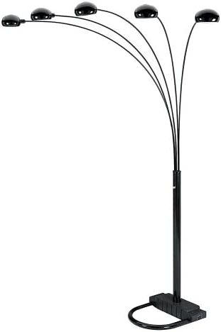 5 Light Arc Standing Lamps In Most Recent Ore International 6962bk 5 Arm Arch Floor Lamp, Black – Five Arm Pole Light  – Amazon (View 3 of 15)