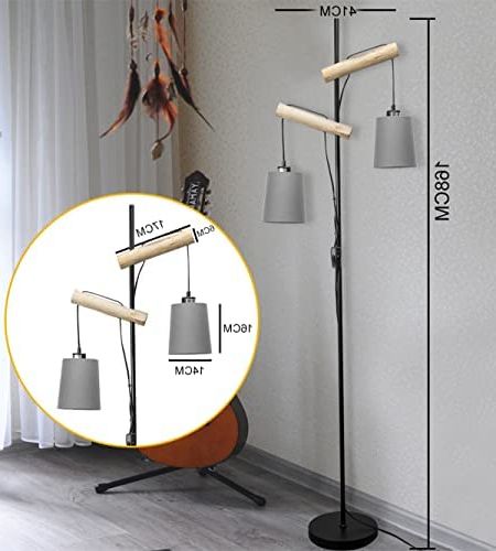 68 Inch Standing Lamps Within Widely Used Standing Floor Lights 2 Lamp Floor Lamp,industrial Floor Lamps, 68 Inch  Standing Lamp E26 Socket,finish Linen Fabric Shade Decor, Modern Floor Lamp  For Bedroom – – Amazon (View 14 of 15)