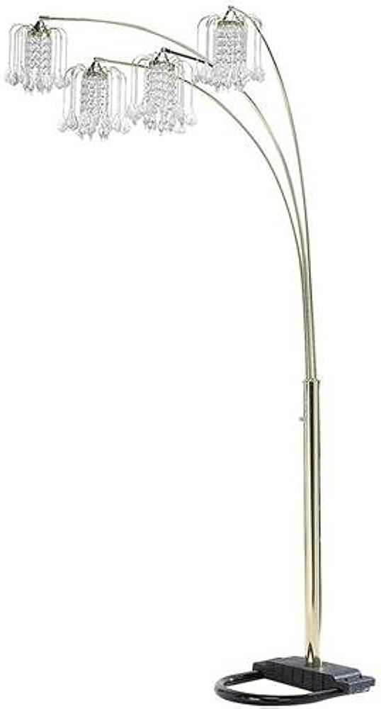 84"h Dimmer Finish 4 Arch Floor Lamp In Polished Brass Finish Chandelier  Style Shades Floor Lamp – Standing Lamp Chandelier – Amazon With Famous Chandelier Style Standing Lamps (View 2 of 15)