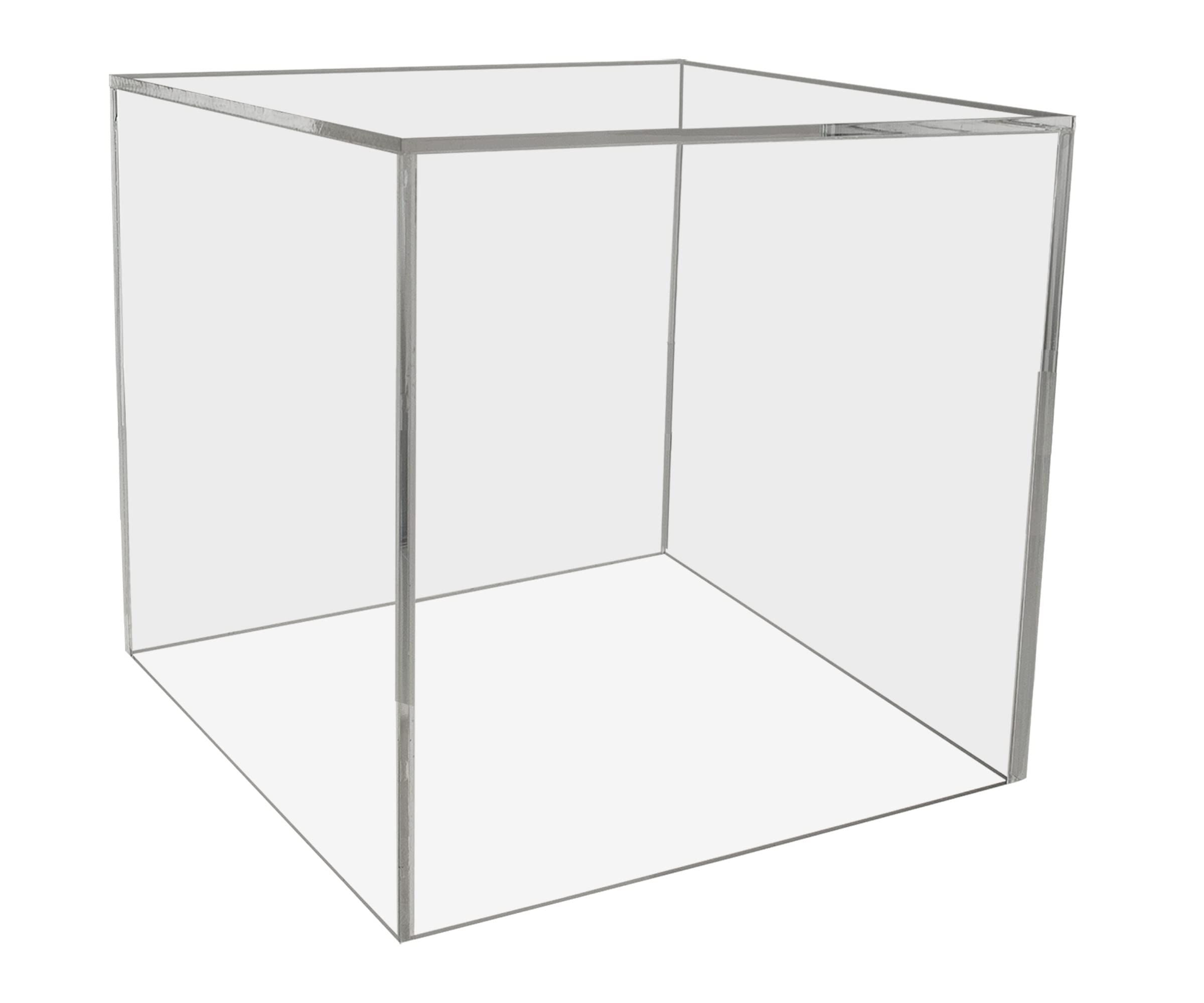 Acrylic Plant Stands For Preferred Marketing Holders Acrylic Display Box Square 14" X 14” X 14” Clear Plastic  Bucket Dust Cover Bin Collectibles Elevated Multi Use Showcases Hollow  Square 5 Sided Plant Stand Flippable (View 14 of 15)