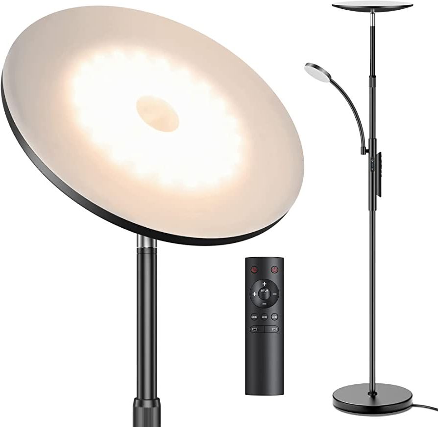 Adjustable Height Standing Lamps In Preferred Floor Lamps For Living Room, 30w Bright Led Floor Lamp With 7w Reading Lamp,  Adjustable Height Standing Lamp, Dimmable, 4 Colors, Remote & Touch Control  For Bedroom, Home Office – – Amazon (View 6 of 15)
