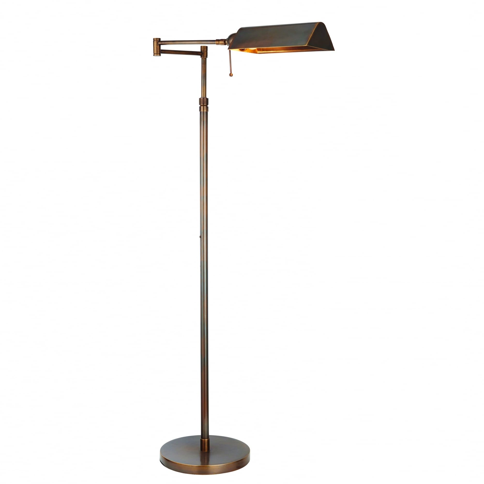 Adjustble Arm Standing Lamps Inside Widely Used Dark Antique Swing Arm Standard Lamp In Traditional Period Styling (View 13 of 15)