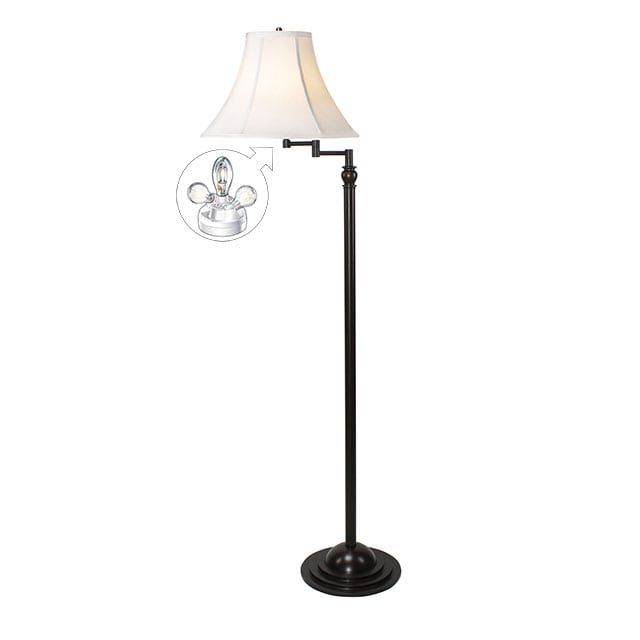 Adjustble Arm Standing Lamps Intended For Well Liked Art Deco Swing Arm Floor Lamp – Vermont Bronze (View 4 of 15)