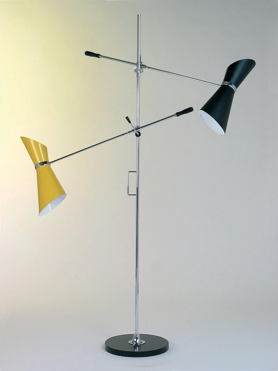 Adjustble Arm Standing Lamps With Fashionable Black And Yellow Double Floor Lamp And Adjustable Arms (View 8 of 15)