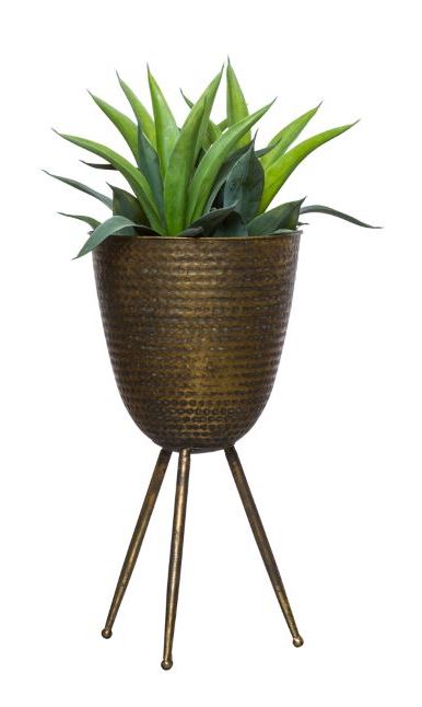 Aloe In Small Bronze Plant Stand – Lux Art Silks Within Most Up To Date Bronze Small Plant Stands (View 10 of 15)