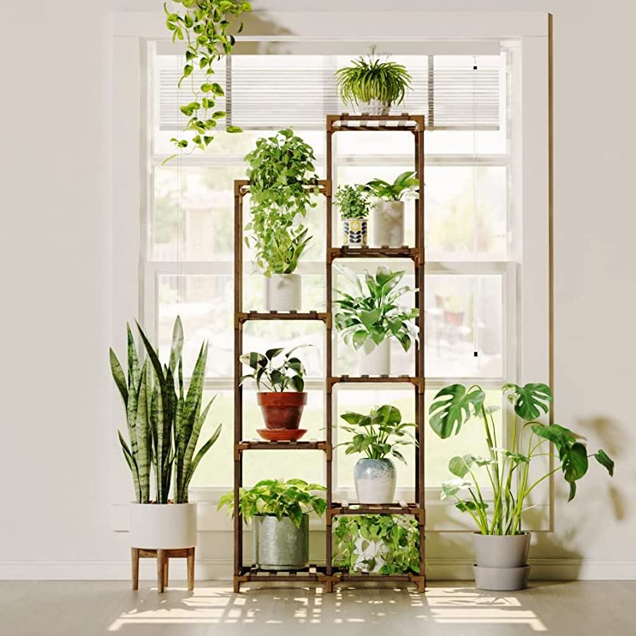 Amazon: Bamworld Tall Plant Stand For Indoor Plants Outdoor Corner Plant  Shelf Flower Stands For Living Room Balcony And Garden (9 Pots) :  Everything Else With 2019 Tall Plant Stands (View 4 of 15)