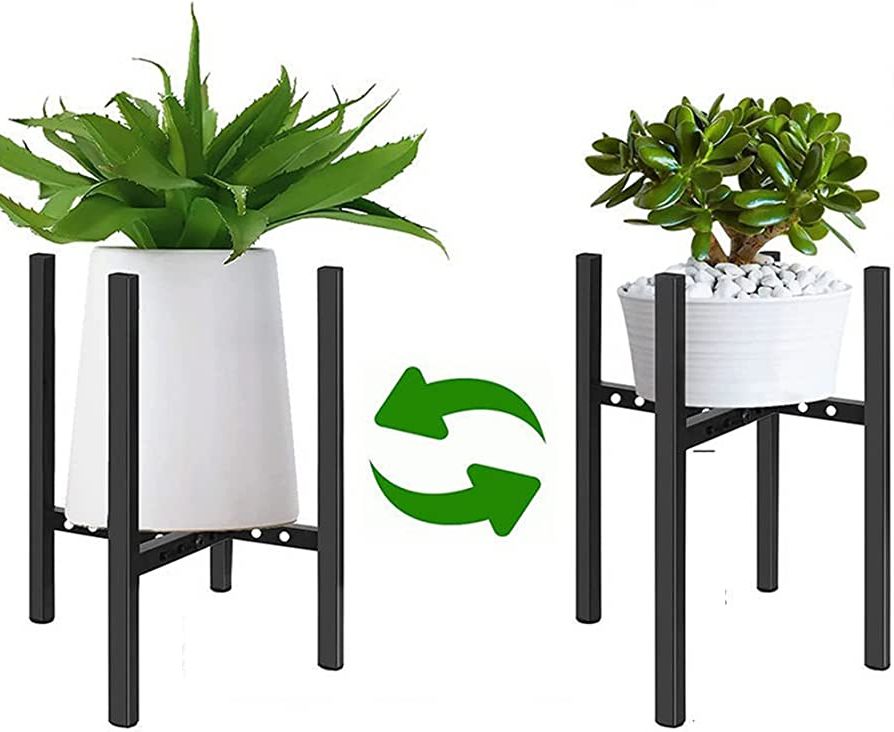 Amazon: Yfeen Plant Pot Holder Adjustable Plant Stand( 8 To 11in) Metal  Mid Century Modern Pot Plant Stand Indoor Outdoor Pot Stand (15.5inches In  Height) Without Pot & Plant : Patio, Lawn With Regard To Trendy  (View 2 of 15)
