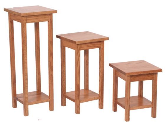 Amish Made Solid Oak Plant Stand Set Throughout Well Known Oak Plant Stands (View 7 of 15)