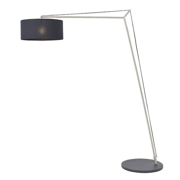 Angular Standing Lamps In Well Liked Robin – Modern Angular Arc Floor Light With Black Shade – Matt Nickel –  Lightbox (View 11 of 15)