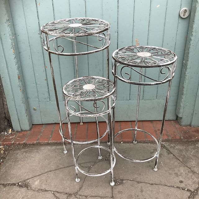 Antique Grey Plant Stands (View 1 of 15)