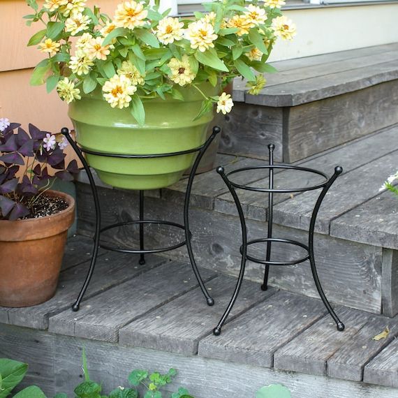 Ball Plant Stands For Recent Set Of Two Ball End Wrought Iron Plant Stands Indoor/outdoor – Etsy (View 6 of 15)