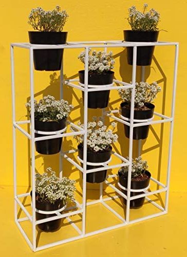 Best And Newest Pvc Plant Stands Within Pipe Piper Plant Hanger, Hanging Pots, 8 In 1 Pot Stand For Balcony,  Hanging Pots For Plants,plastic Pots With Steel Stand 8 Pots : Amazon (View 8 of 15)