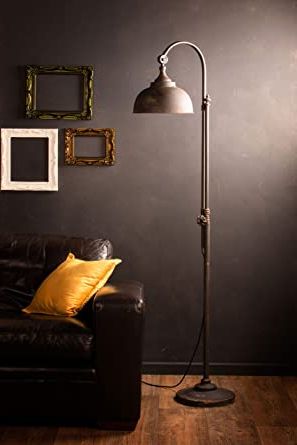Black Metal Standing Lamps With Best And Newest Industrial Floor Lamp Retro Vintage Style Iron Black Metal Tall Pipe Tap  Standing Light Living Room Hallway Furniture : Amazon.co (View 4 of 15)