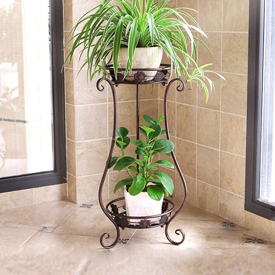 Bronze Plant Stands Within Latest Wrought Iron Plant Stands Indoor Outdoor,metal Tall Plant Stand Iron Flower  Stand,flower Pot Holder Flower Pot Stand Flower Pot Supporting,plant  Holders Plant Rack Potted Plant Stand(bronze, (View 11 of 15)