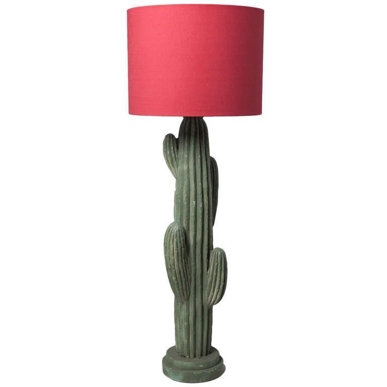 Cactus Standing Lamps For Well Known A Large Green Plaster Cactus Shaped Floor Lamp 1960s (View 2 of 15)